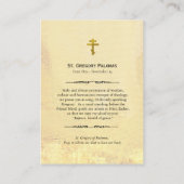 Gregory Palamas Orthodoxe Christliche Gebetskarte Platzkarte (Rückseite)