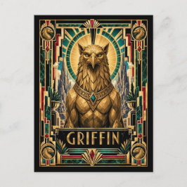 Greif, Art Deco Mythisch Postkarte