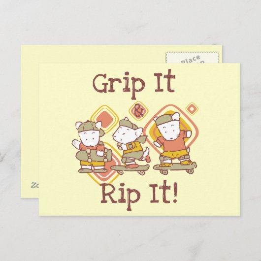 Greif es ein und rippe es Skateboarding Postkarte (Vorne/Hinten)