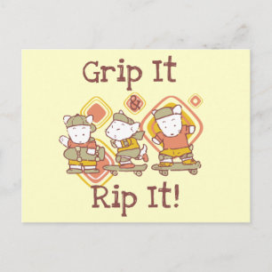 Greif es ein und rippe es Skateboarding Postkarte