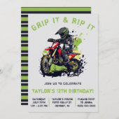 Greif es und rippe es! Motocross, Dirt Bike Geburt Einladung (Vorne/Hinten)