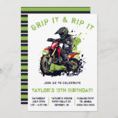 Greif es und rippe es! Motocross, Dirt Bike Geburt Einladung (Vorne/Hinten)