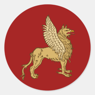 Greif griffin gryphon runder aufkleber
