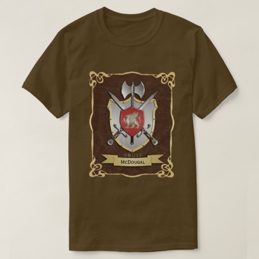 Greif-Kampf-Wappen Brown T-Shirt (Design vorne)