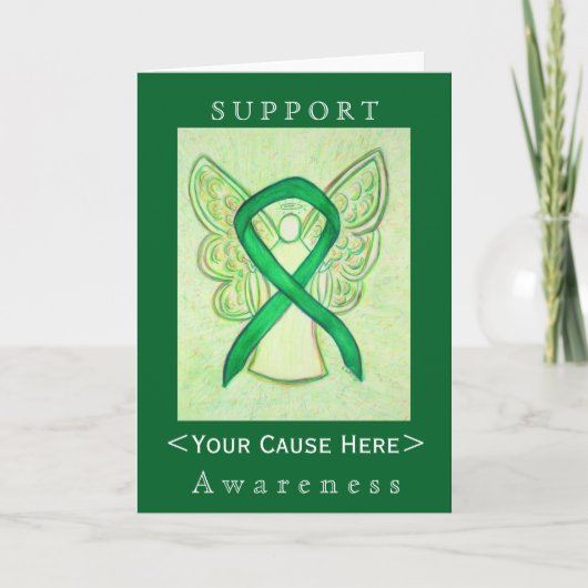 Greifbare Karte für das Green Awareness Ribbon Eng (Vorderseite)