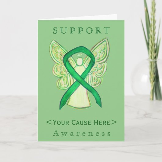 Greifbare Karte für das Green Awareness Ribbon Eng (Vorderseite)