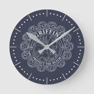 Greifen-Emblem Schütze das Reich Vintage-Wappen Runde Wanduhr