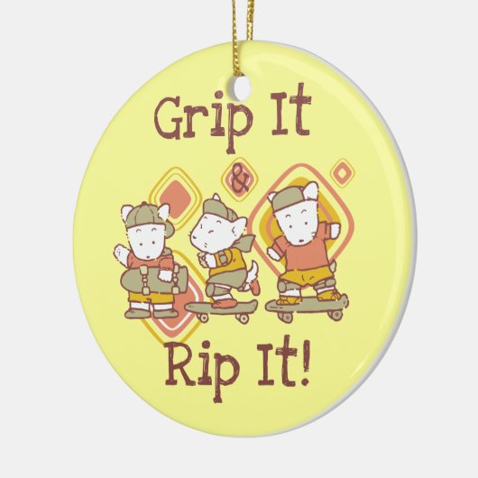 Greifen Sie es und zerreißen Sie es Skateboarding Keramikornament (Links)