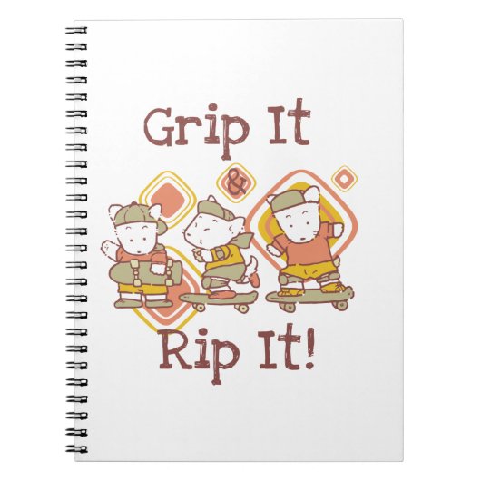 Greifen Sie es und zerreißen Sie es Skateboarding Notizblock (Vorderseite)