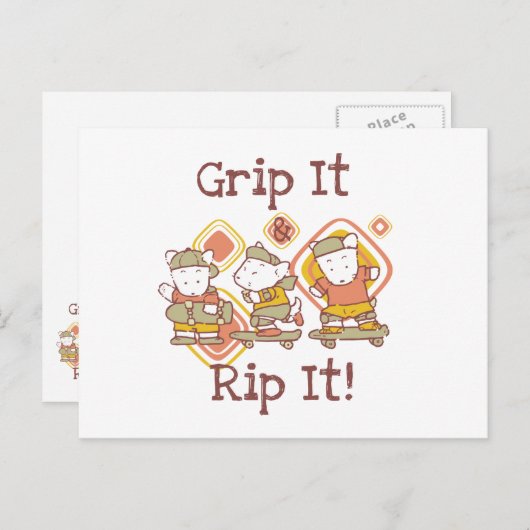 Greifen Sie es und zerreißen Sie es Skateboarding Postkarte (Vorne/Hinten)