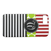 GREIFEND ROTE GRÜNE BLACK STRIPEN PATTERN Case-Mate iPhone HÜLLE (Rückseite (Horizontal))