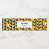 GREIFENDES, gelbes weißes Muster, Aqiqah Babydusch Wasserflaschenetikett (Einzelnes Label)