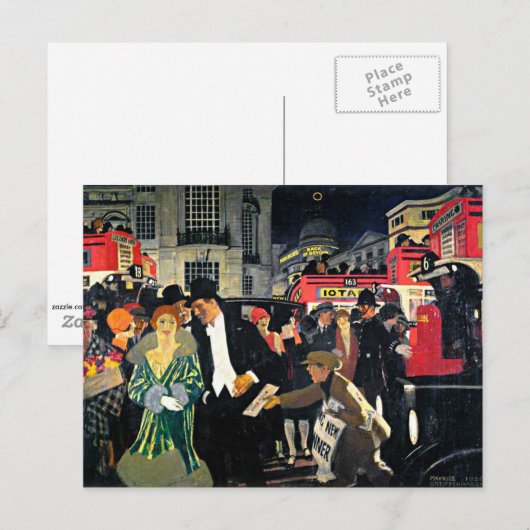 Greiffenhagen - London: Piccadilly Postkarte (Vorne/Hinten)