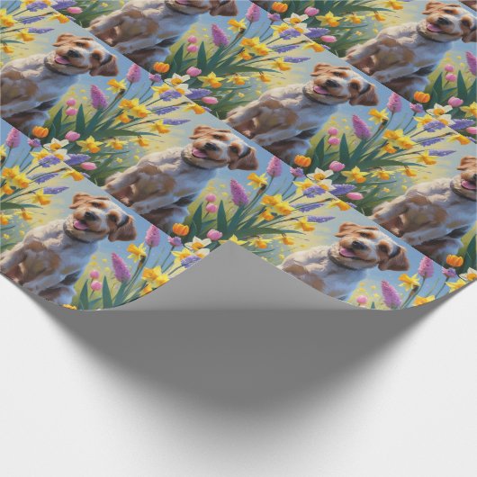 Greifgesichtsblumen aus Griffon-Frühlingsblumen Geschenkpapier (Ecke)