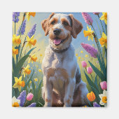 Greifgesichtsblumen aus Griffon-Frühlingsblumen Magnet (Vorne)