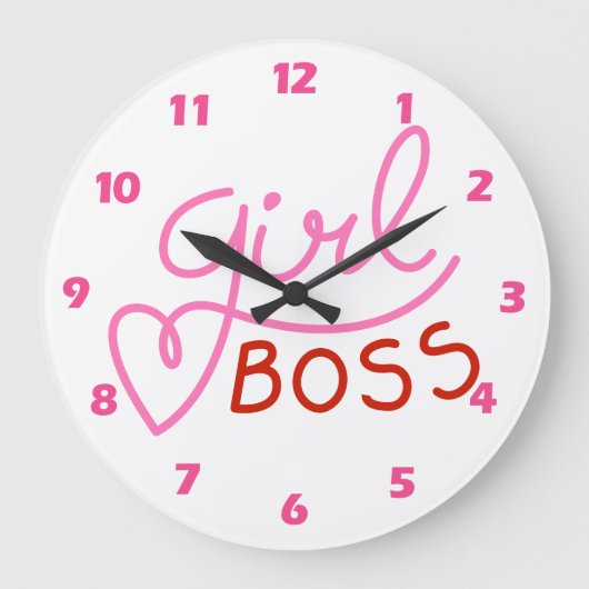 Greifmädchenboss Rosa Große Uhr (Vorderseite)