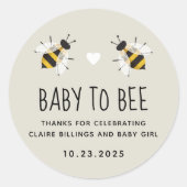 Greige Baby to Bee Honey Duwer Fevor Runder Aufkleber (Vorderseite)