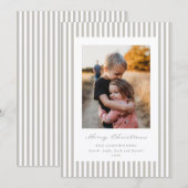 Greige/Beige Streifen Frohe Weihnachten Flache Fot (Vorne/Hinten)