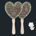 Greige Eukalyptus Herbst Herbst Gestalt Fächer<br><div class="desc">Herbstgraubraun Hintergrund Eleganter Eukalyptus und Hochzeitsfeier Programm herzförmige Hand Fan. Ideal für Herbst- oder Herbsthochzeiten. Das elegante Blattwerk harmoniert gut mit vielen Hochzeitssuite-Designs.</div>