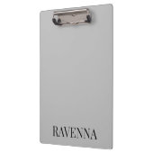 Greige Luxury Serif Personalized Custom Name Klemmbrett (Links)