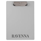 Greige Luxury Serif Personalized Custom Name Klemmbrett (Vorderseite)