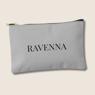 Greige Luxus personalisiertes Serif Name Geschenk  Zubehörtasche