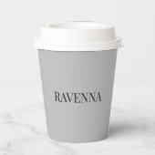 Greige Luxus Serif Individueller Benutzerdefiniert Pappbecher (Rückseite)