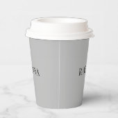 Greige Luxus Serif Individueller Benutzerdefiniert Pappbecher (Rechts)