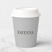 Greige Luxus Serif Individueller Benutzerdefiniert Pappbecher (Vorderseite)
