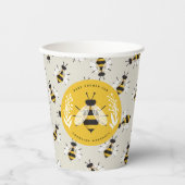 Greige Mama and Baby to Bee Gemustert Paper Pappbecher (Vorderseite)