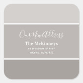 Greige Paint Swatch New Address Quadratischer Aufkleber (Vorderseite)