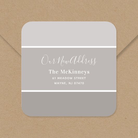 Greige Paint Swatch New Address Quadratischer Aufkleber