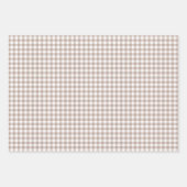 Greige Putty Gray Gingham Karo Pattern Geschenkpapier Set (Vorderseite 3)