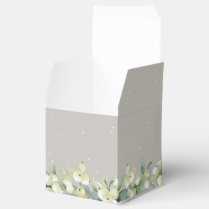 Greige Schneebeere+Eukalyptus Winterhochzeit Geschenkschachtel
