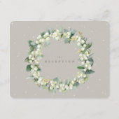 Greige Snowberry+Eucalyptus Bouquet Empfang Begleitkarte (Rückseite)
