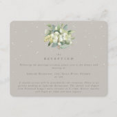 Greige Snowberry+Eucalyptus Bouquet Empfang Begleitkarte (Vorderseite)