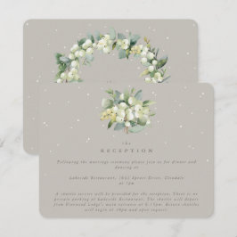 Greige Snowberry+Eucalyptus Bouquet Empfang Begleitkarte