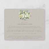 Greige Snowberry+Eucalyptus Bouquet Wedding Info Begleitkarte (Vorderseite)