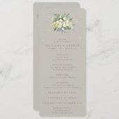 Greige Snowberry+Eucalyptus Bouquet Winter Wedding Programm (Vorne/Hinten)