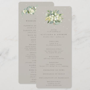 Greige Snowberry+Eucalyptus Bouquet Winter Wedding Programm