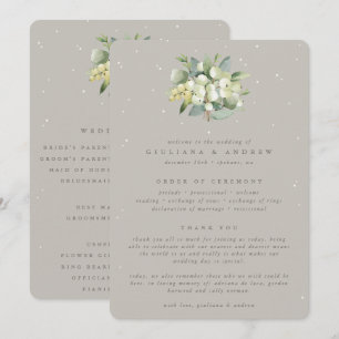 Greige Snowberry+Eucalyptus Bouquet Winter Wedding Programm
