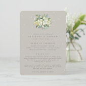 Greige Snowberry+Eucalyptus Bouquet Winter Wedding Programm (Stehend Vorderseite)