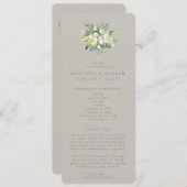 Greige Snowberry+Eucalyptus Bouquet Winter Wedding Programm (Vorne/Hinten)