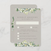 Greige Snowberry+Eucalyptus Ewedding RSVP (Vorne/Hinten)