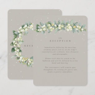 Greige Snowberry+Eucalyptus Garland Empfang Begleitkarte