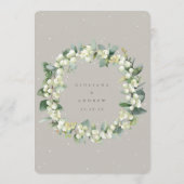 Greige Snowberry+Eucalyptus Stem Winter Wedding Programm (Rückseite)