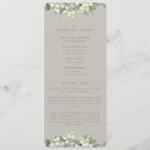 Greige Snowberry+Eucalyptus Stem Winter Wedding Programm (Rückseite)