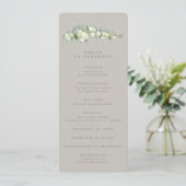 Greige Snowberry+Eucalyptus Stem Winter Wedding Programm (Stehend Vorderseite)