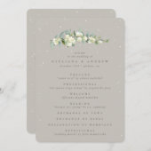 Greige Snowberry+Eucalyptus Stem Winter Wedding Programm (Vorne/Hinten)