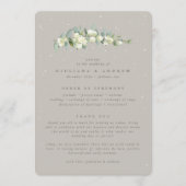 Greige Snowberry+Eucalyptus Stem Winter Wedding Programm (Vorderseite)
